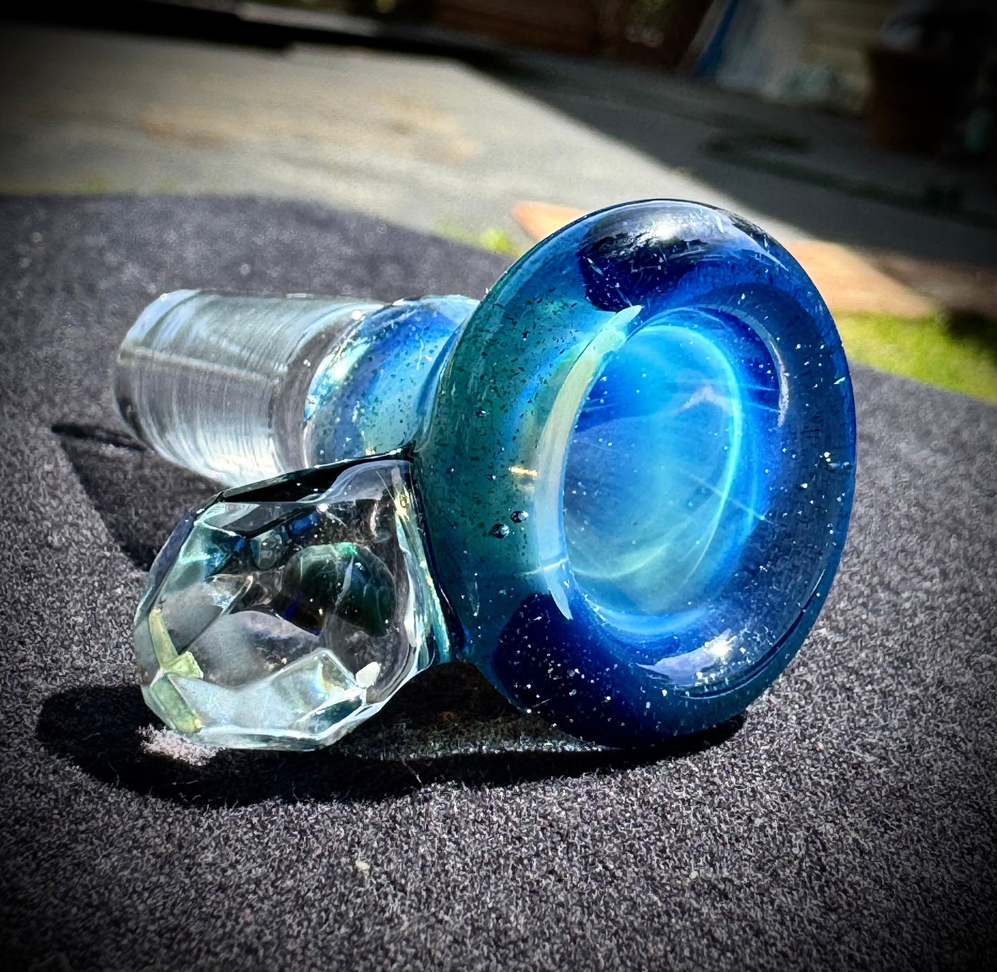 14 mm Blue stardust color with cold worked opal