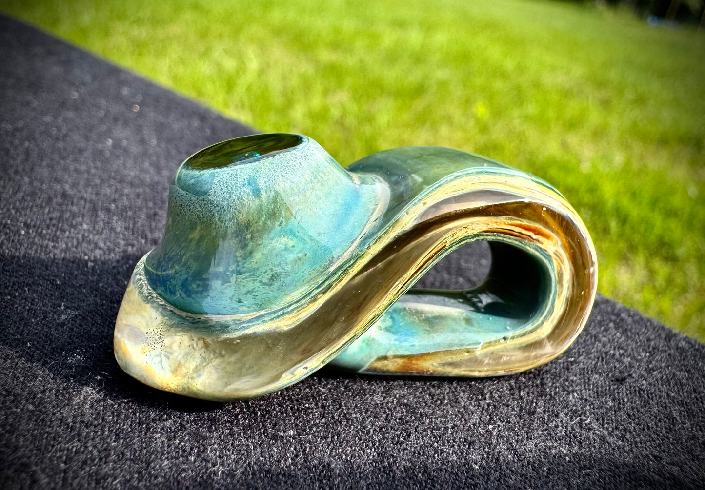 Cold worked opal pendant