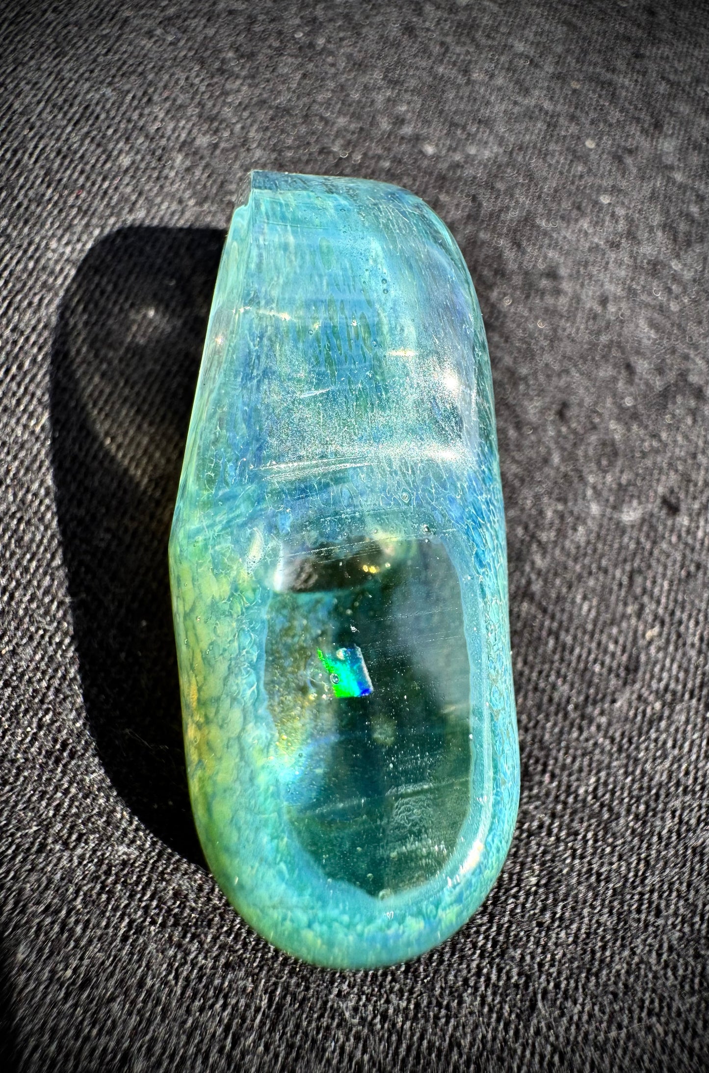 Cold worked opal shard pendant
