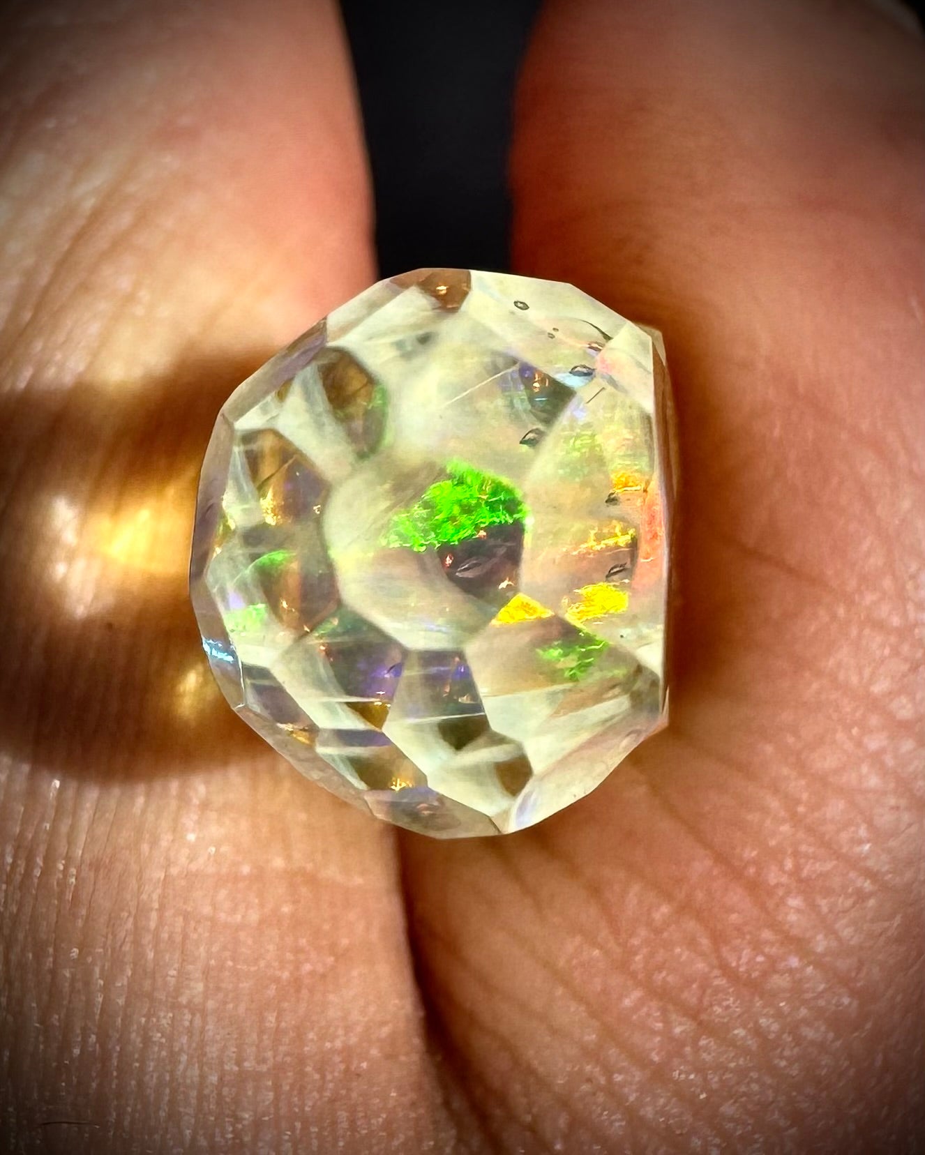 Cold worked opal pendant