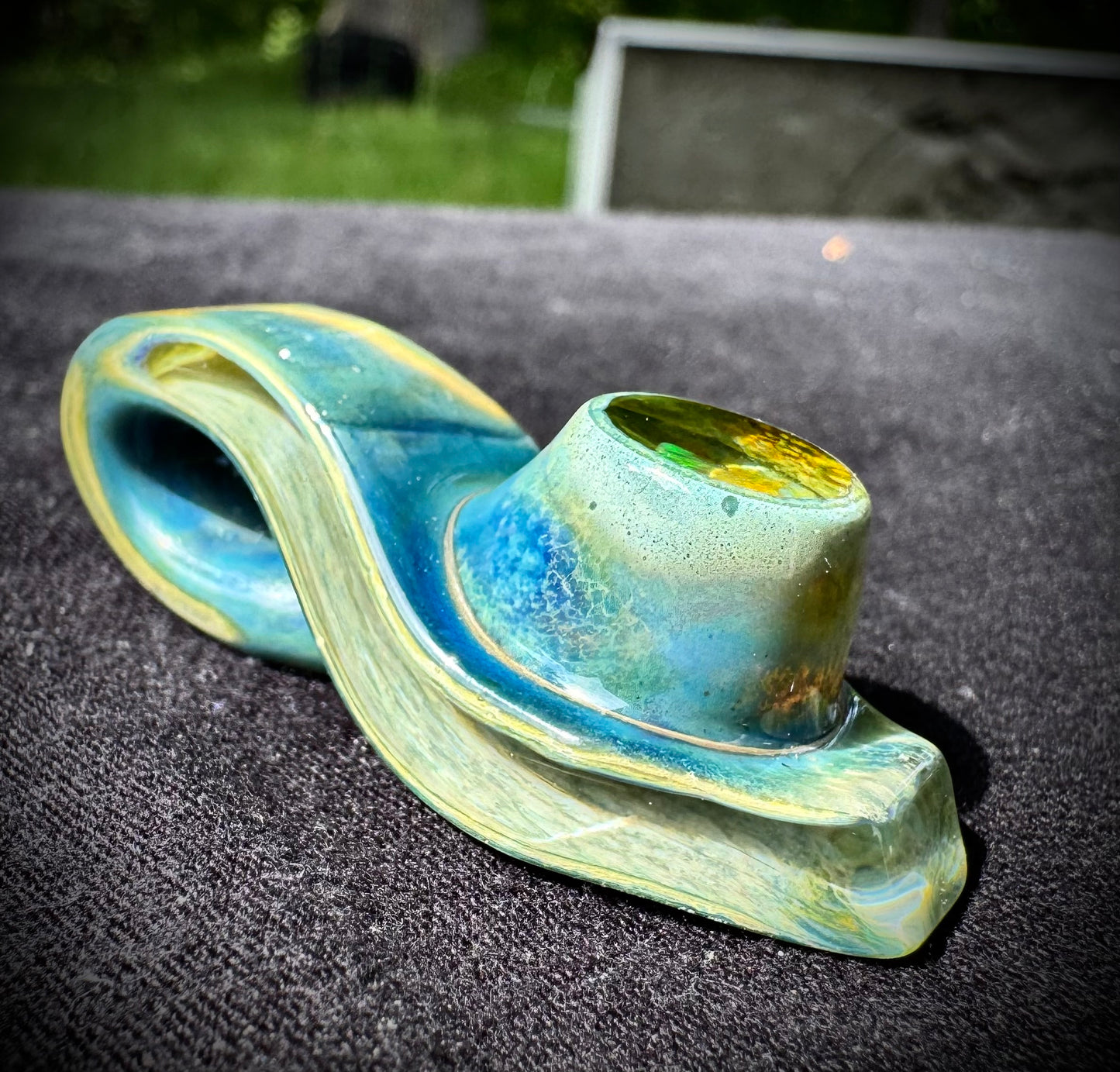 Cold worked opal pendant