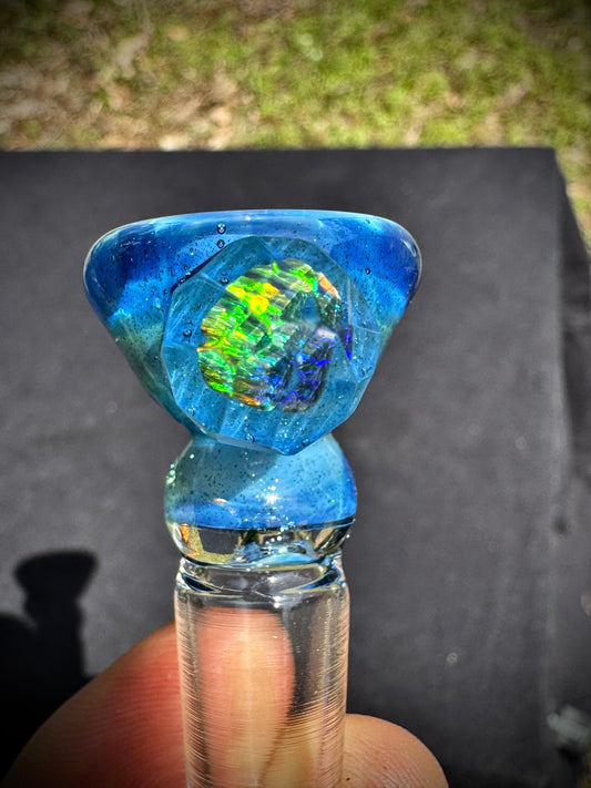 14 mm Blue stardust color with cold worked opal