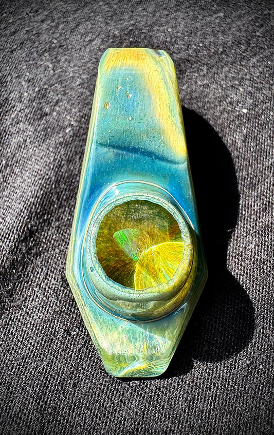 Cold worked opal pendant
