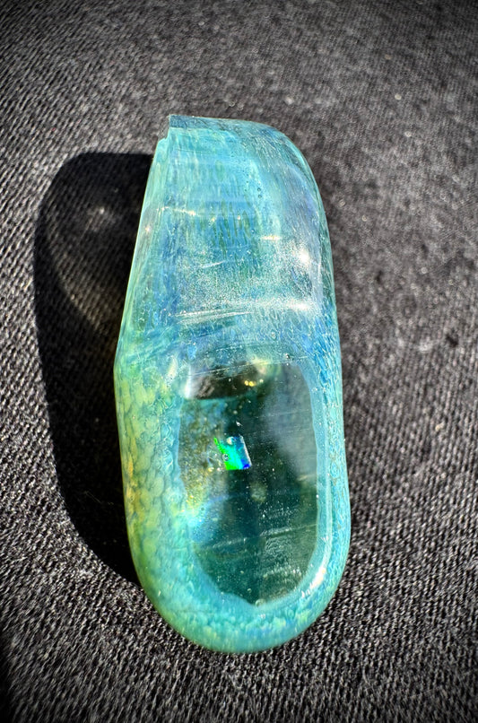 Cold worked opal shard pendant