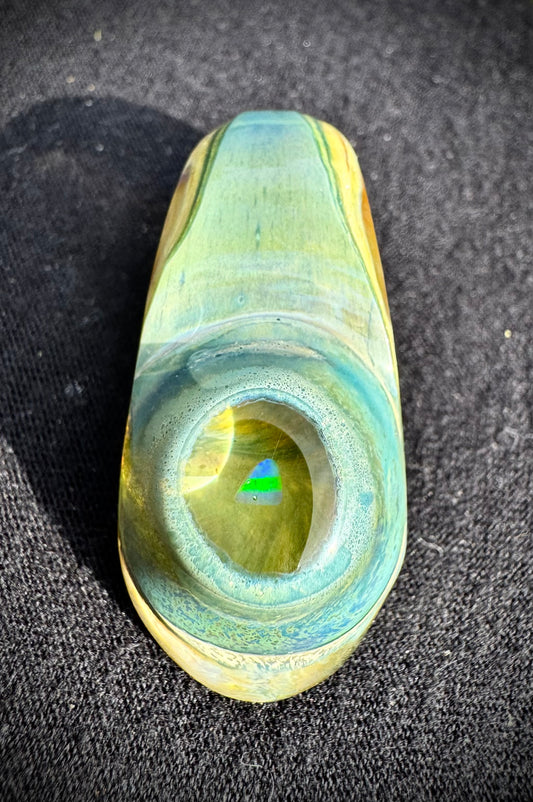Cold worked opal pendant